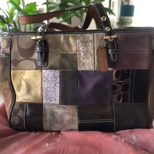 SOLD !! Coach patchwork vintage handbag